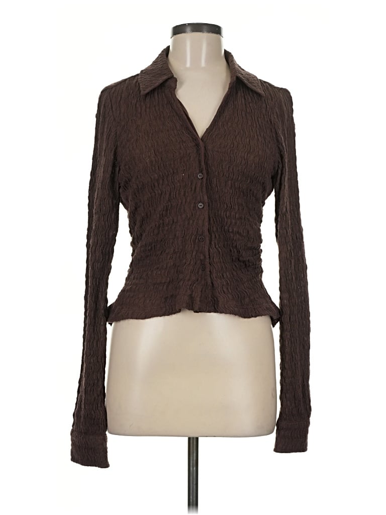 Pre-owned Allsaints Long Sleeve Blouse In Brown