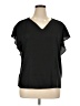 Versona 100% Polyester Black Short Sleeve Top Size XL - photo 1