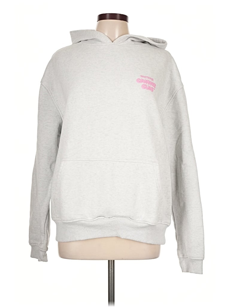 Pre-owned White Fox Pullover Hoodie In Silver