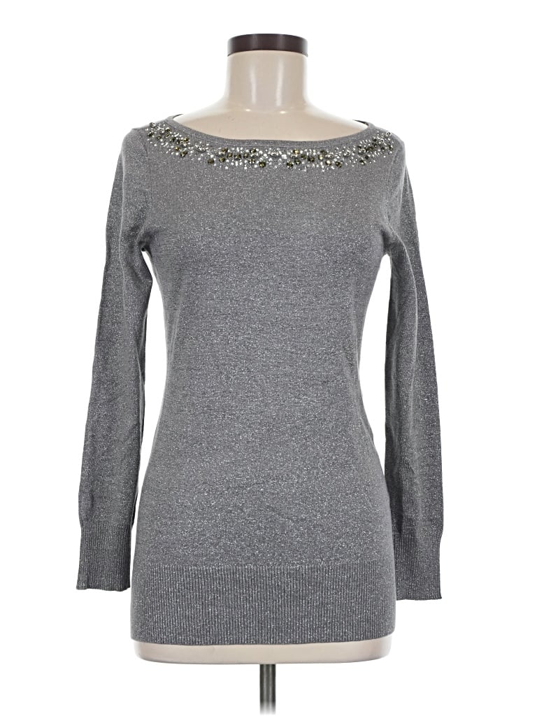 Pre-owned Caché Long Sleeve T-shirt In Silver