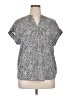 Cynthia Steffe 100% Polyester Tweed Silver Short Sleeve Blouse Size XL - photo 1