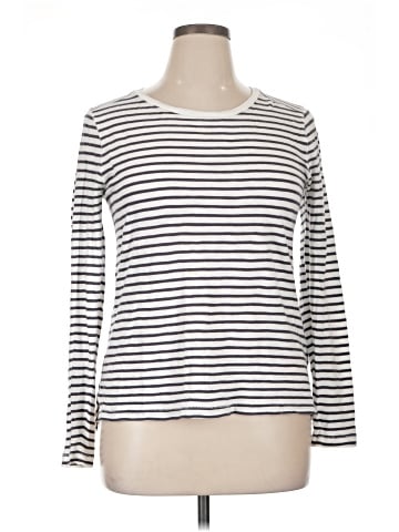 Madewell Whisper Cotton Long-Sleeve Crewneck Tee in Alameda Stripe (view 1)