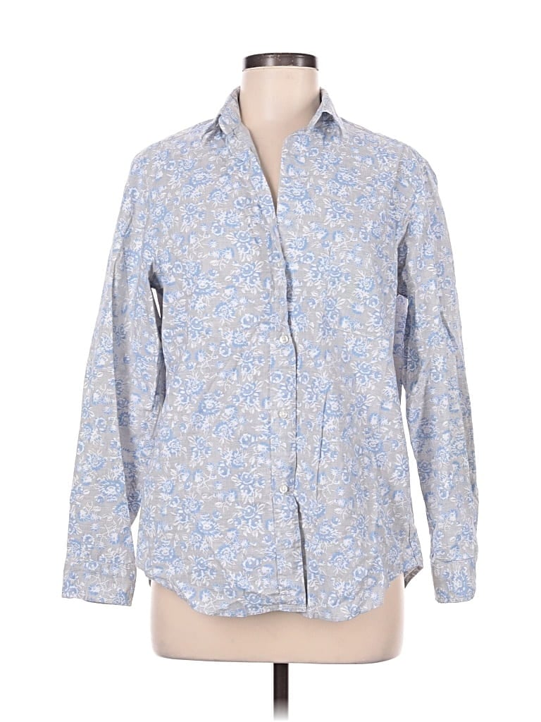 Pre-owned Grayson Long Sleeve Button Down Shirt In Blue