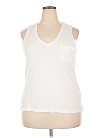 Madewell Whisper Cotton V-Neck Pocket Tank (view 1)
