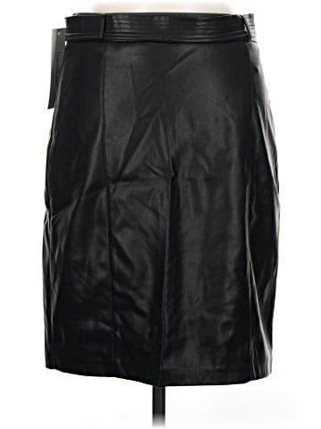 Calvin Klein Faux Leather Skirt (view 2)