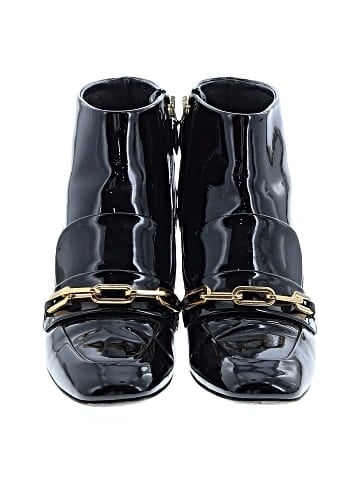 Burberry Chain-Link Accent Patent Leather Boots (view 2)