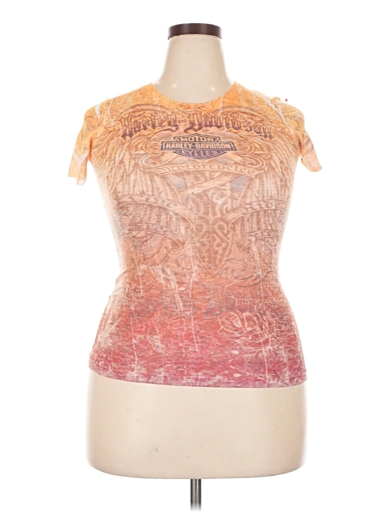 Pre-owned Harley Davidson Sleeveless T-shirt In Orange