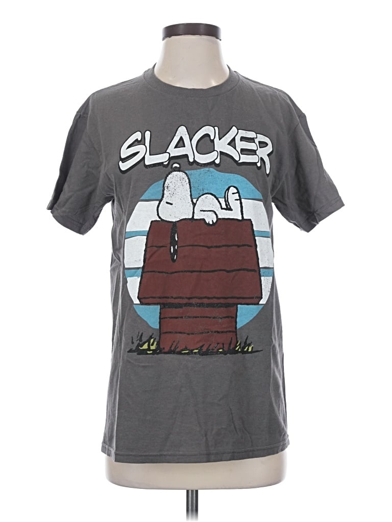 Pre-owned Peanuts Short Sleeve T-shirt In Gray