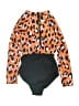 Art Class Animal Print Brown Orange Two Piece Swimsuit Size 8 - photo 2