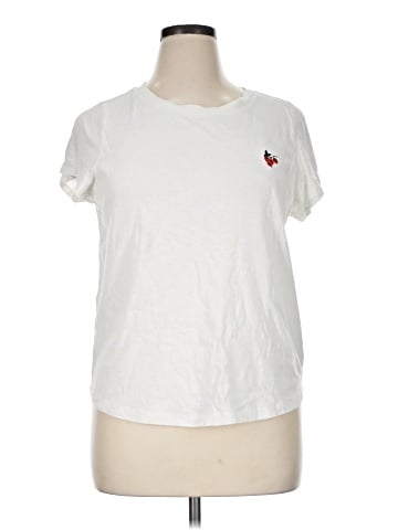 Madewell Strawberry Embroidered (Re)sourced Cotton Shrunken Shirttail Tee (view 1)