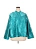Norm Thompson 100% Polyester Metallic Teal Raincoat Size 3X - photo 1