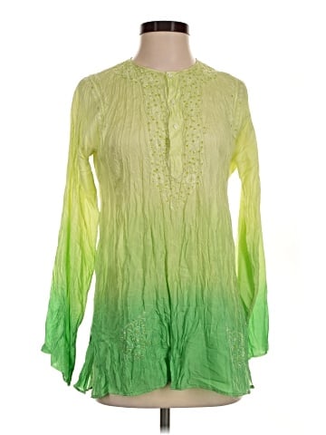 Glam Long Sleeve Silk Top (view 1)