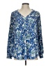 Lane Bryant Blue Long Sleeve Blouse Size 10 - 12 Plus - photo 1