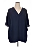 Sejour 100% Polyester Blue Short Sleeve Blouse Size 0X - photo 1