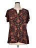 Dana Buchman Brown Short Sleeve Blouse Size 1X - photo 1