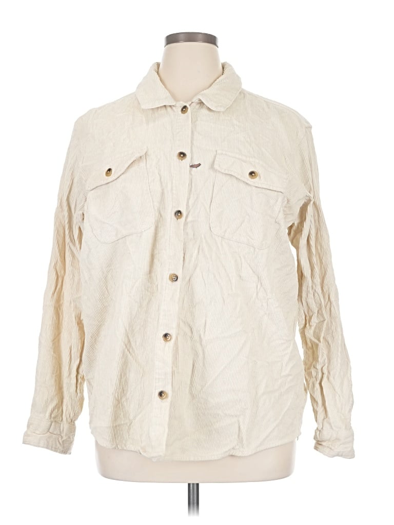 Pre-owned Kuhl Long Sleeve Polo Shirt In Ivory