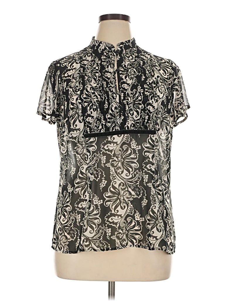 Pre-owned Emma James Short Sleeve Blouse In Black