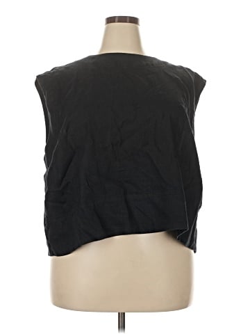 Madewell Plus Bateau-Neck Tank in 100% Linen (view 1)
