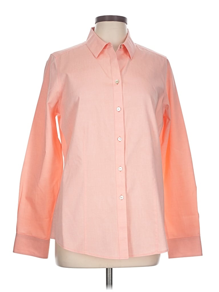 Pre-owned Foxcroft Long Sleeve Button Down Shirt In Orange