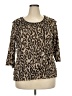 Kim Rogers Brown 3/4 Sleeve Blouse Size 2X - photo 1