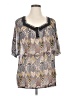 Notations 100% Polyester Gray Short Sleeve Blouse Size 1X - photo 1