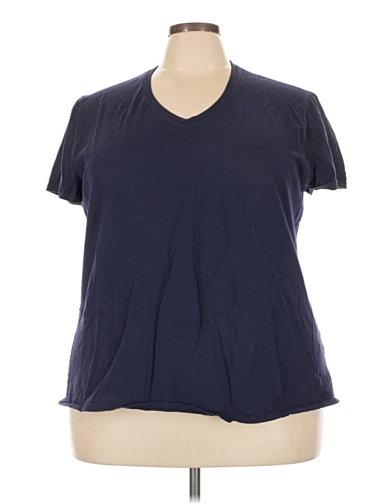 Pre-owned Just My Size Short Sleeve Top Blue V-neck Tops