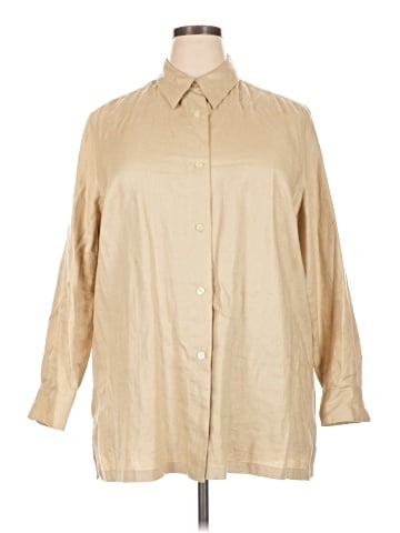 Lauren by Ralph Lauren 3/4 Sleeve Button-Down Shirt (view 1)