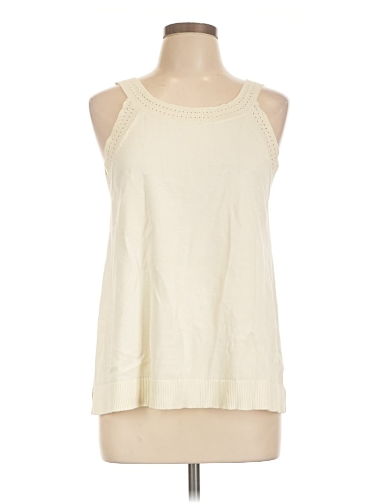 Pre-owned Heyson Sleeveless Top Ivory Halter Neckline Tops