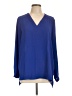 Pleione 100% Polyester Blue Long Sleeve Blouse Size L - photo 1