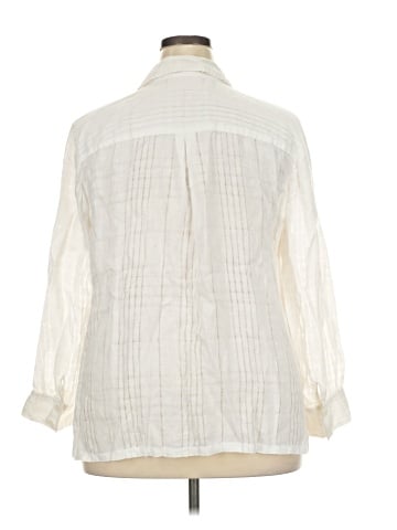 JM Collection 3/4 Sleeve Button-Down Shirt (view 2)