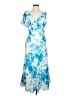 Halston Tie-dye Blue Cocktail Dress Size 10 - photo 1