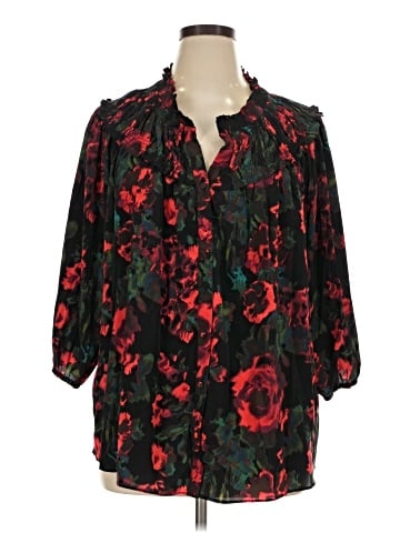 Rose + Olive 3/4 Sleeve Blouse (view 1)