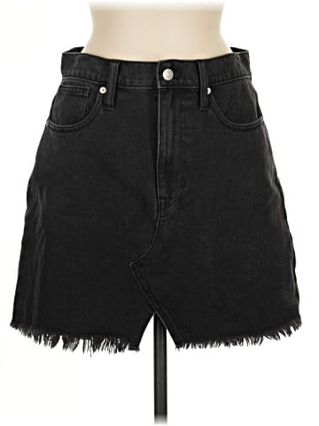 Madewell Rigid Denim A-Line Mini Skirt in Lunar Wash: Cutout Edition (view 1)
