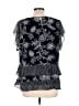 CAbi 100% Polyester Black Short Sleeve Blouse Size L - photo 2