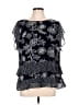 CAbi 100% Polyester Black Short Sleeve Blouse Size L - photo 1