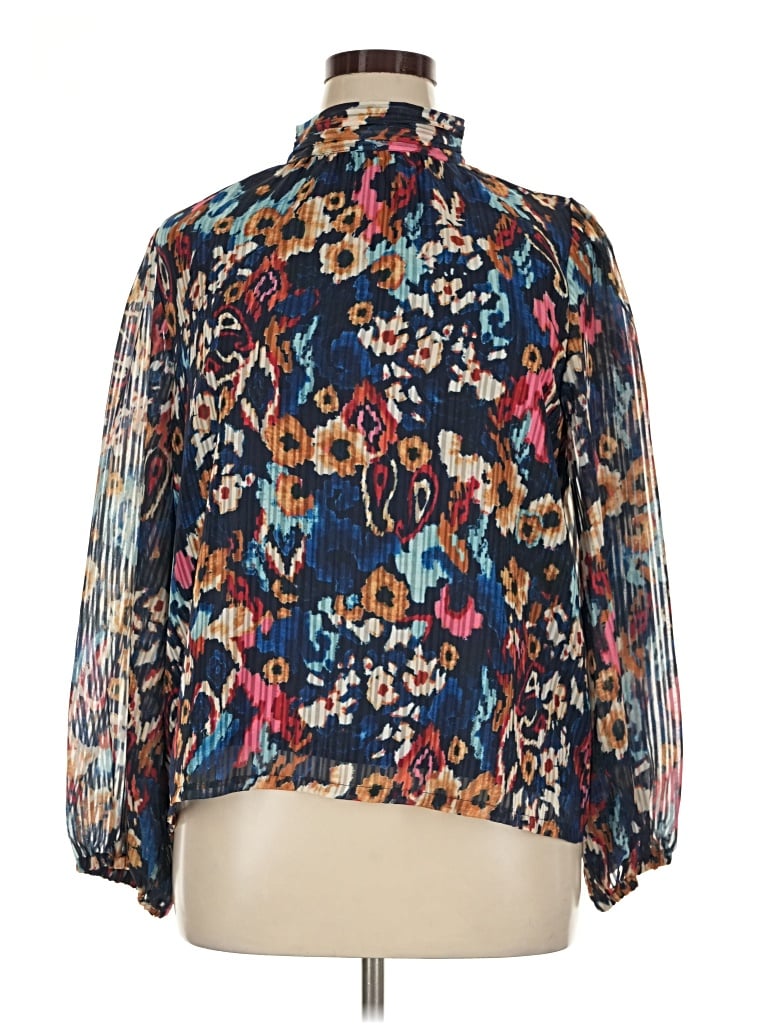 Pre-owned Jade Long Sleeve Blouse In Blue