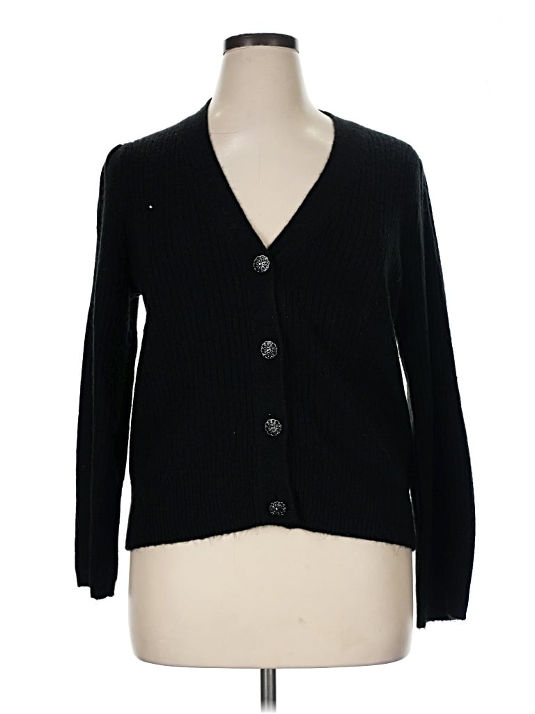 Pre-owned Talbots Cardigan Sweater In Black
