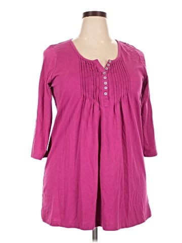 Woman Within Long Sleeve Henley (view 1)