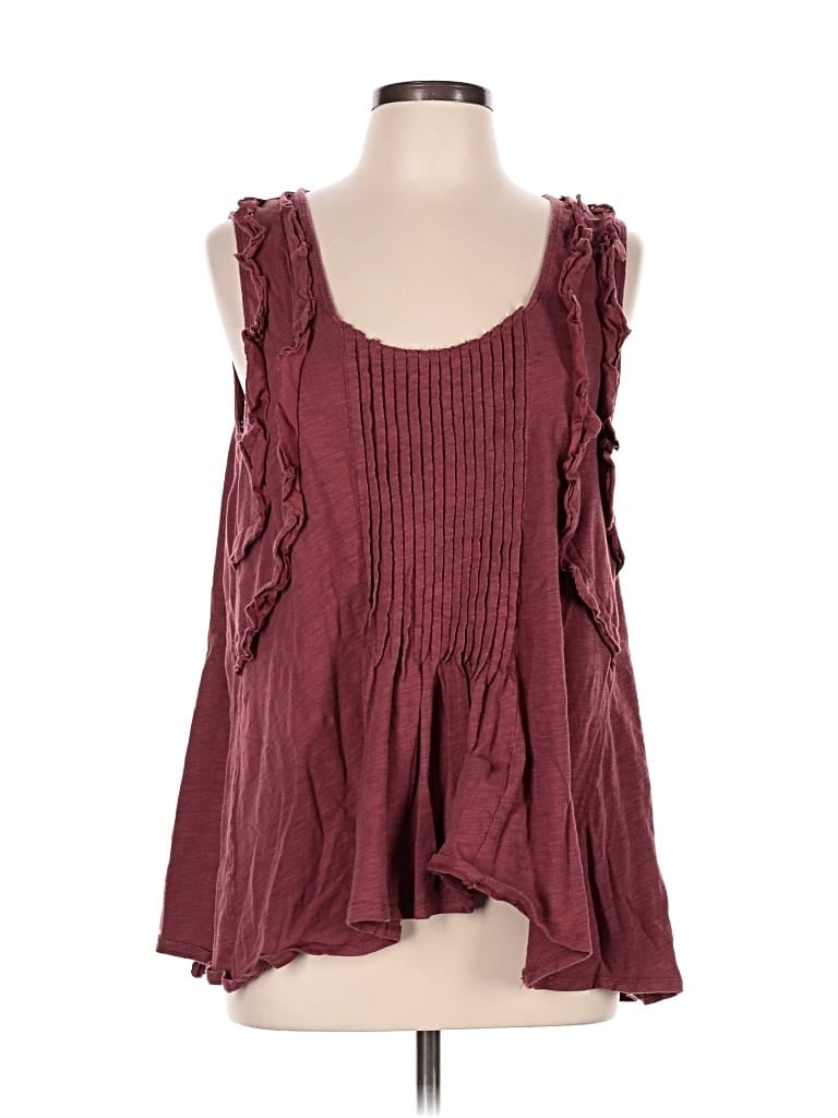 Pre-owned Deletta Sleeveless Blouse In Burgundy