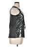 Coldwater Creek 100% Polyester Metallic Silver Sleeveless Top Size 14 - photo 4