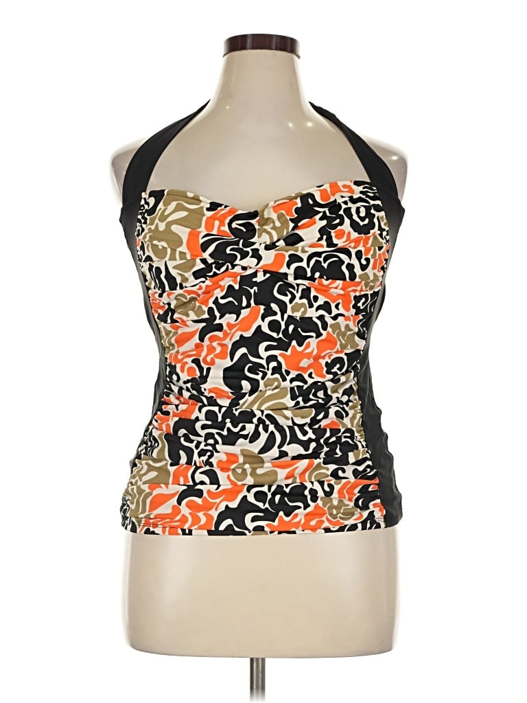 Pre-owned Avenue Tank Top Orange Halter Neckline Tops