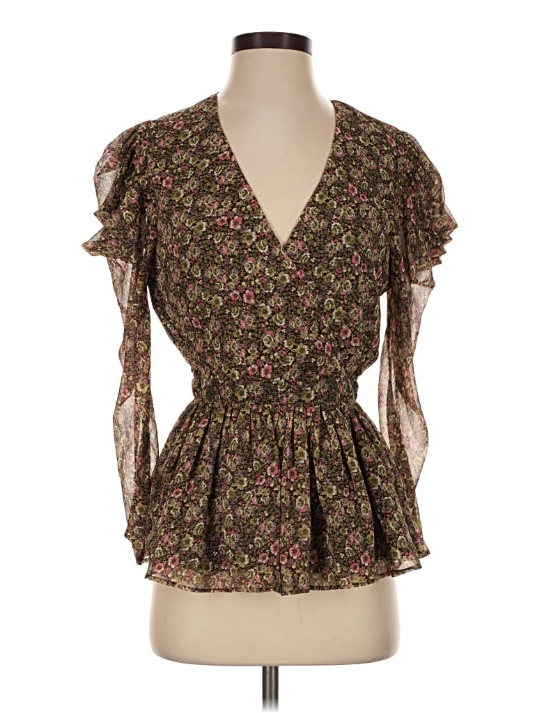 Pre-owned Walter Baker Short Sleeve Blouse In Brown