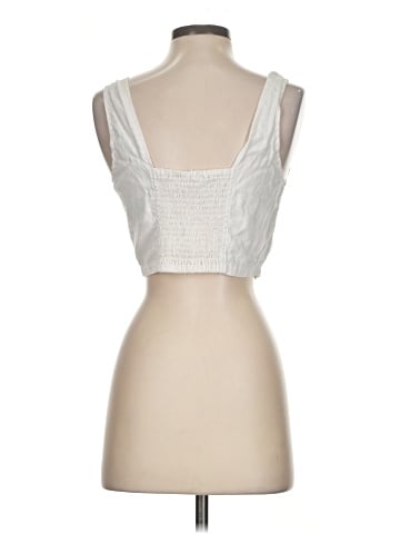 Madewell Linen Gwen Crop Vest Top (view 2)