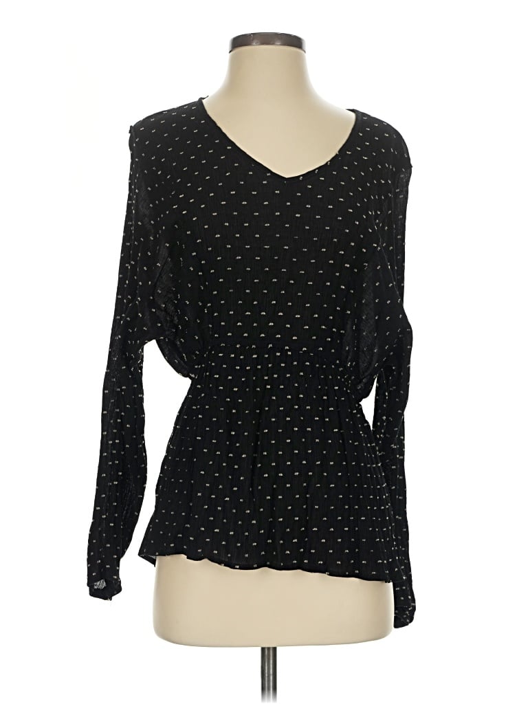 Pre-owned Gigio Long Sleeve Blouse In Black