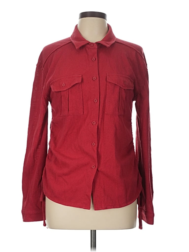 Pre-owned Dear John Long Sleeve Button Down Shirt In Red