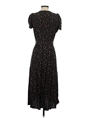 Madewell Puff-Sleeve Faux-Wrap Midi Dress in Stem Scatter (view 2)