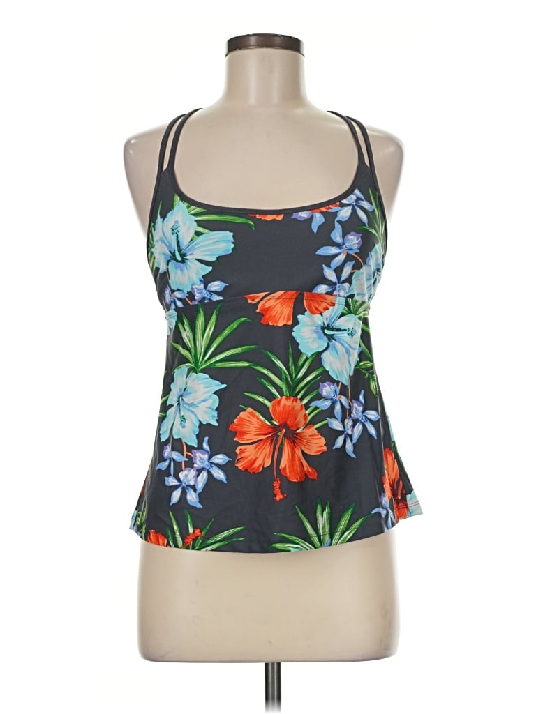 Pre-owned Kona Sol Tank Top Blue Halter Neckline Tops