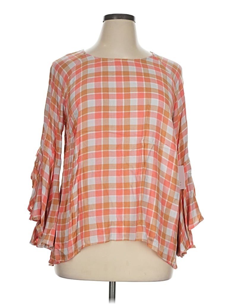 Lc Lauren Conrad 3/4 Sleeve Blouse In Orange