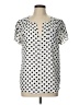 41Hawthorn 100% Polyester Polka Dots White Short Sleeve Blouse Size L - photo 1