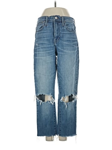 Madewell The High-Rise Slim Crop Boyjean: Knee-Rip Edition (view 1)